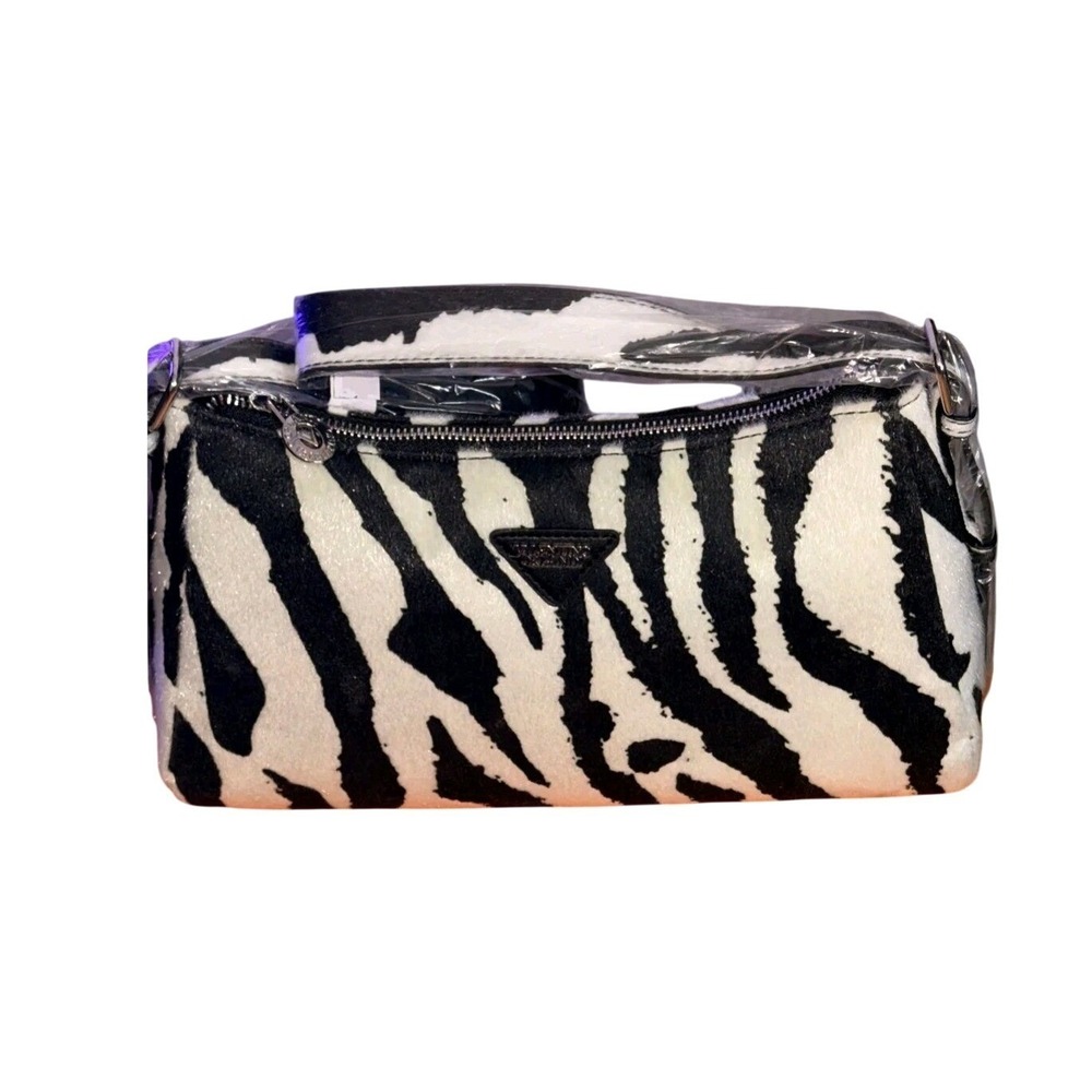 Orlando Valentino Zebra Print Shoulder Bag Black White Animal Print Handbag